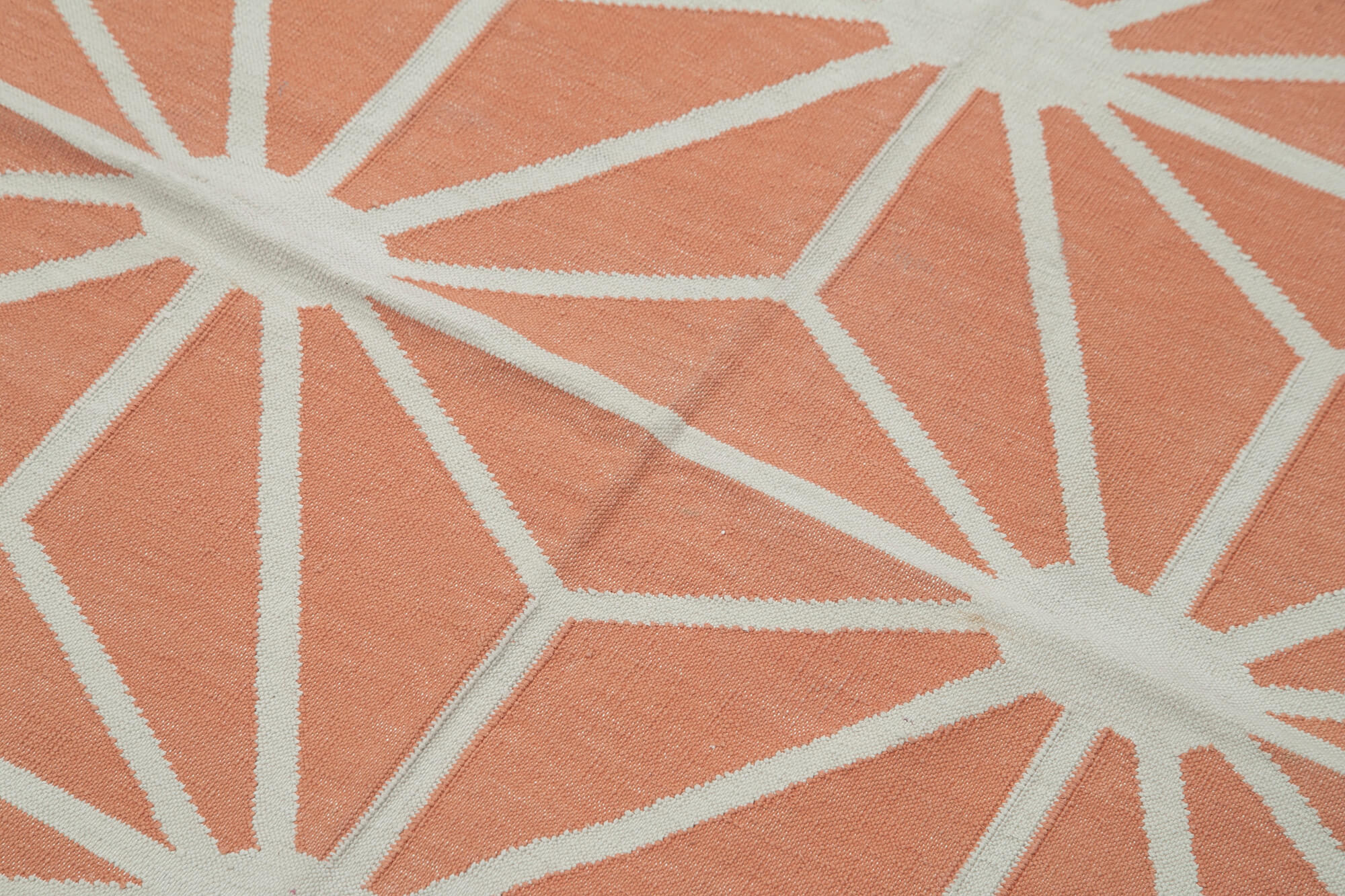 4x5 Orange Dhurrie Rug - 38256