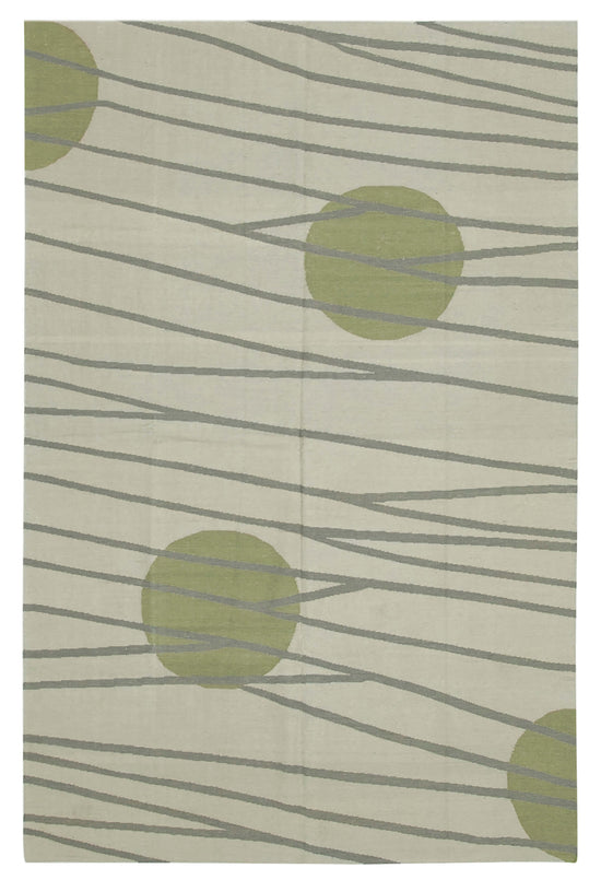 6x10 Green Dhurrie Rug - 38258