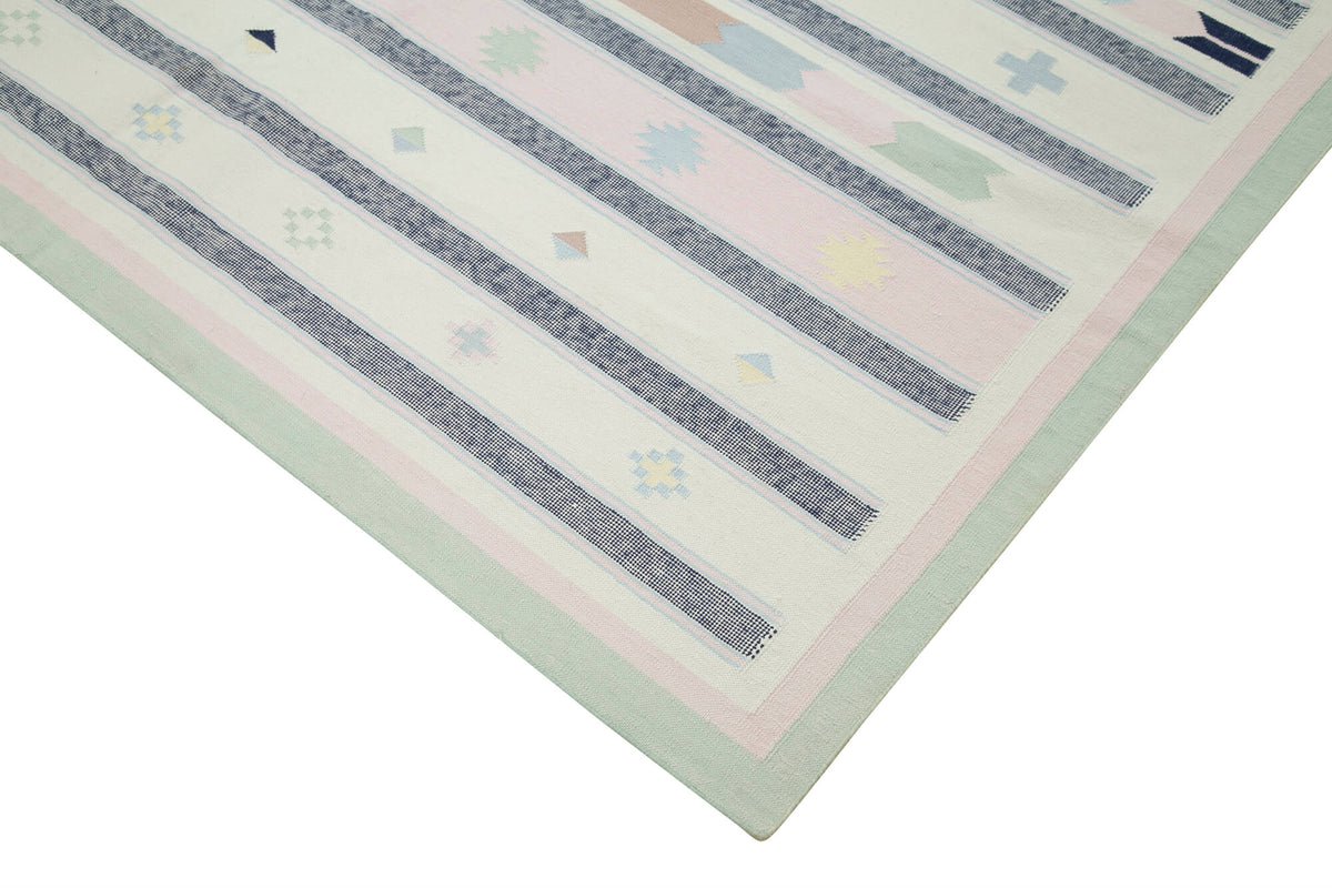 6x9 Beige Dhurrie Rug - 38259