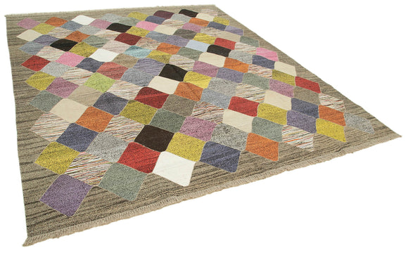 8x10 Multicolor Contemporary Area Rug - 38268