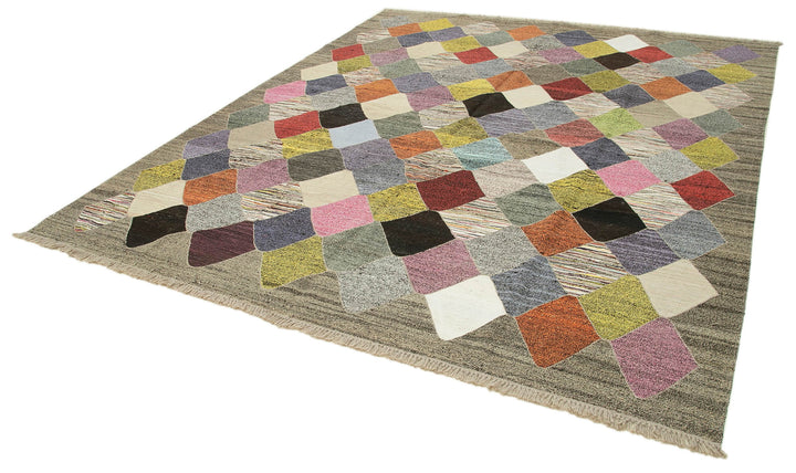 8x10 Multicolor Contemporary Area Rug - 38268