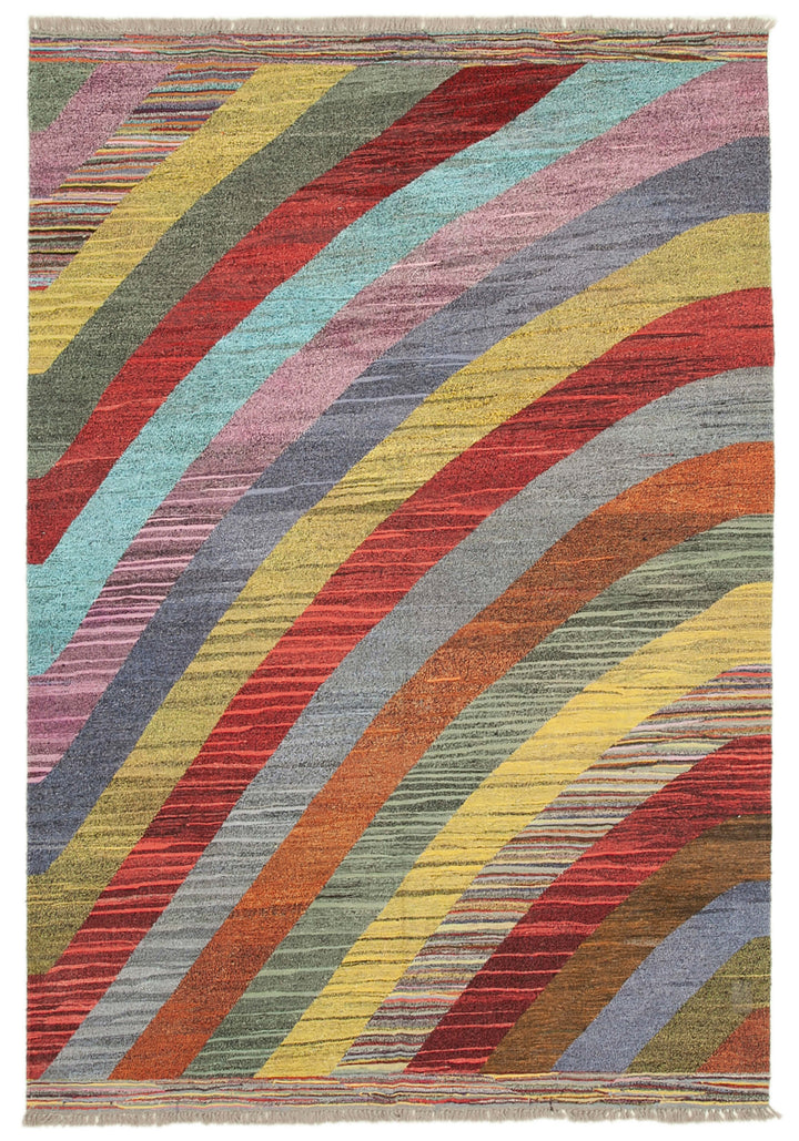 7x10 Multicolor Contemporary Area Rug - 38269