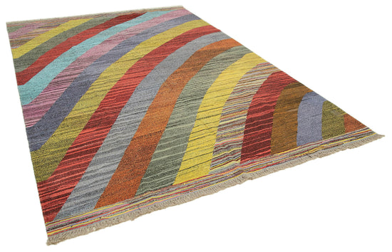 7x10 Multicolor Contemporary Area Rug - 38269