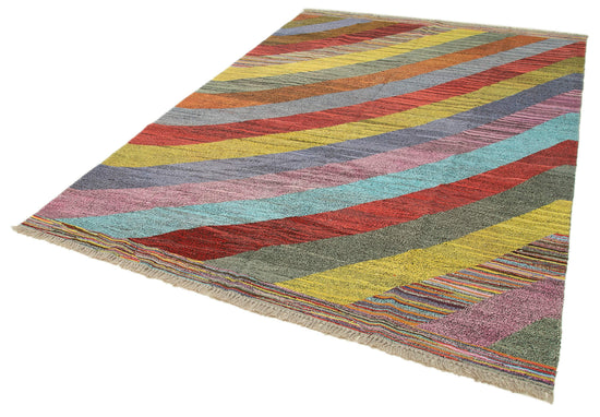 7x10 Multicolor Contemporary Area Rug - 38269