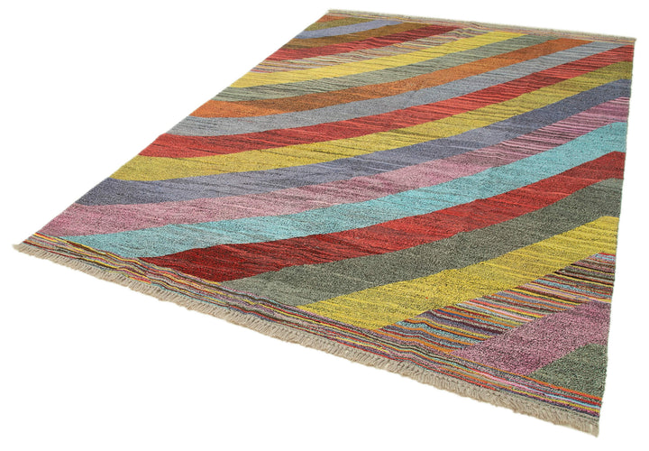 7x10 Multicolor Contemporary Area Rug - 38269
