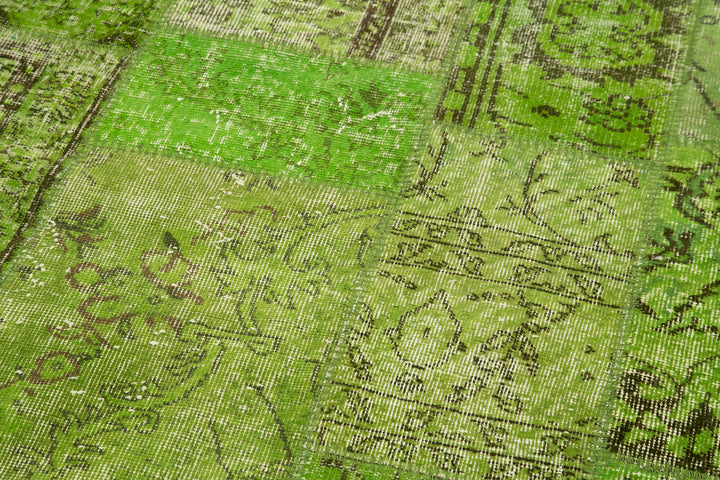 7x7 Green Round Patchwork Rug - 38661