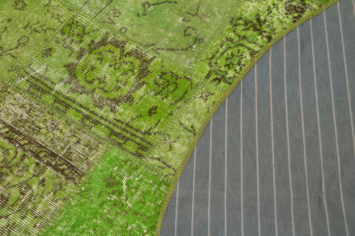 7x7 Green Round Patchwork Rug - 38661