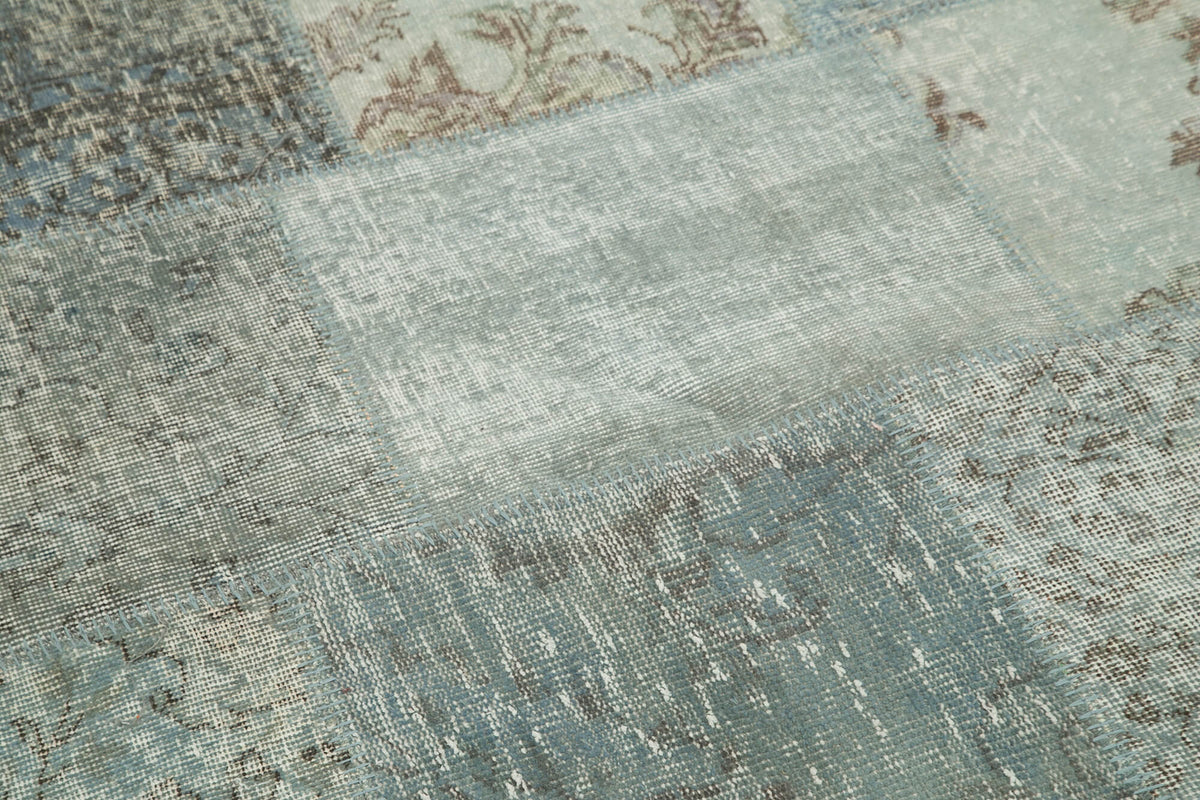 7x7 Blue Round Patchwork Rug - 38666