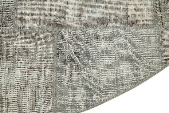 7x7 Grey Round Patchwork Rug - 38670