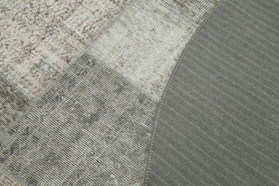 7x7 Grey Round Patchwork Rug - 38670