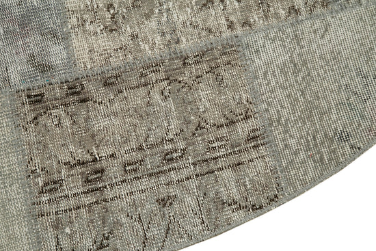 7x7 Grey Round Patchwork Rug - 38677