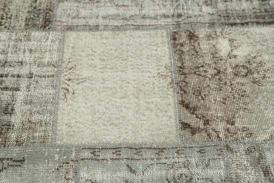 7x7 Grey Round Patchwork Rug - 38684