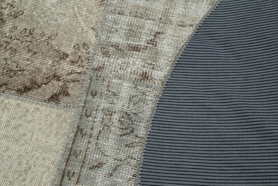 7x7 Grey Round Patchwork Rug - 38684