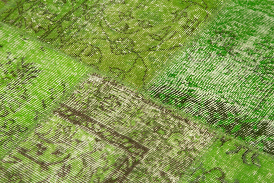 7x7 Green Round Patchwork Rug - 38686