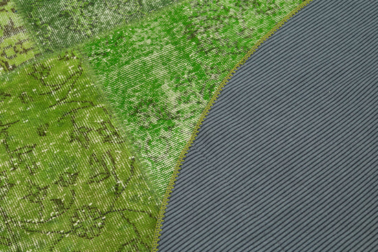 7x7 Green Round Patchwork Rug - 38686