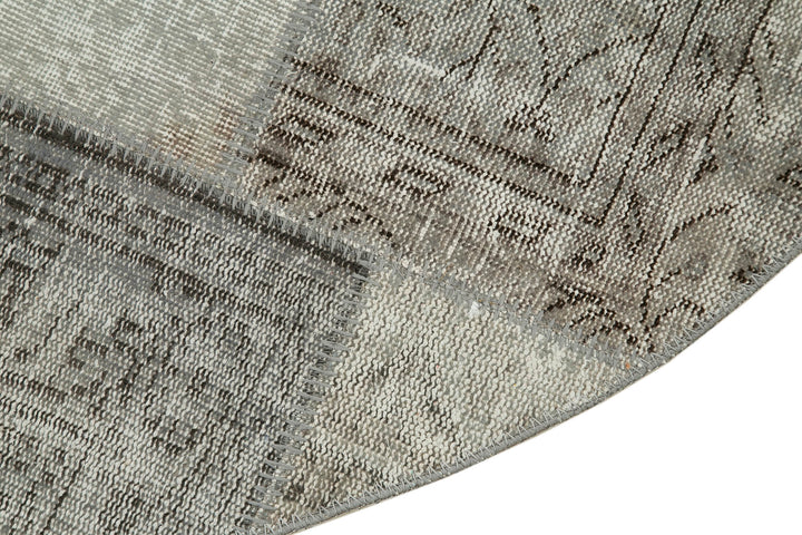 5x5 Grey Round Patchwork Rug - 38695