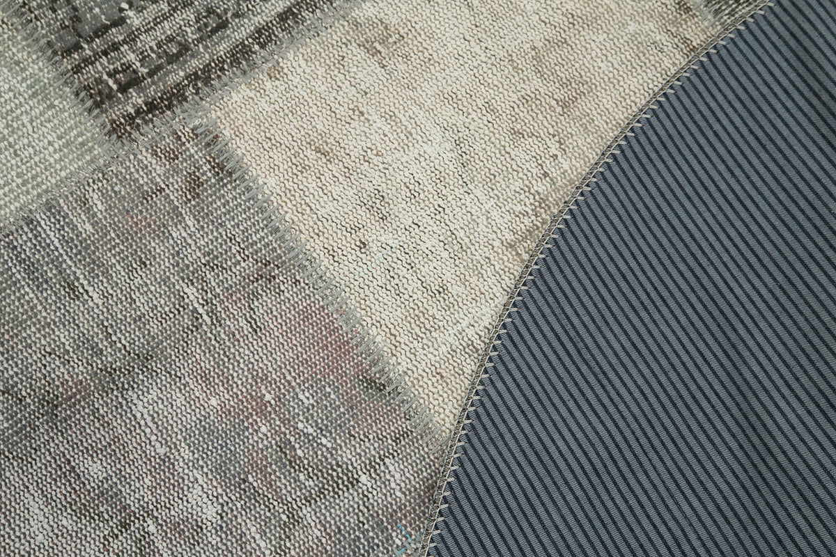 5x5 Grey Round Patchwork Rug - 38695