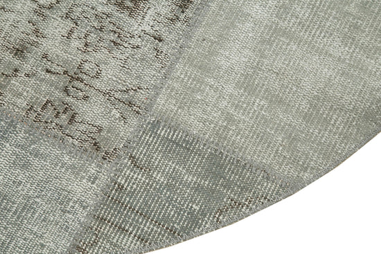 5x5 Grey Round Patchwork Rug - 38696