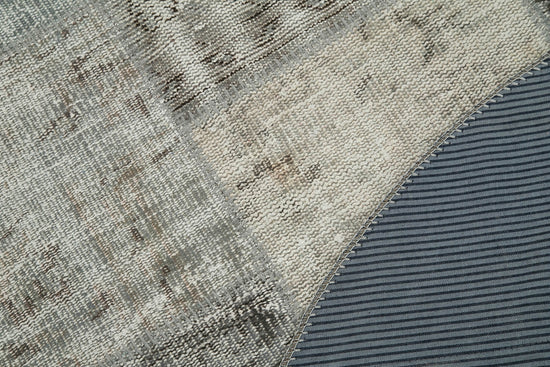 5x5 Grey Round Patchwork Rug - 38696