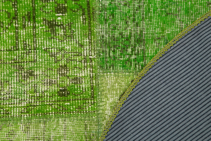 5x5 Green Round Patchwork Rug - 38698