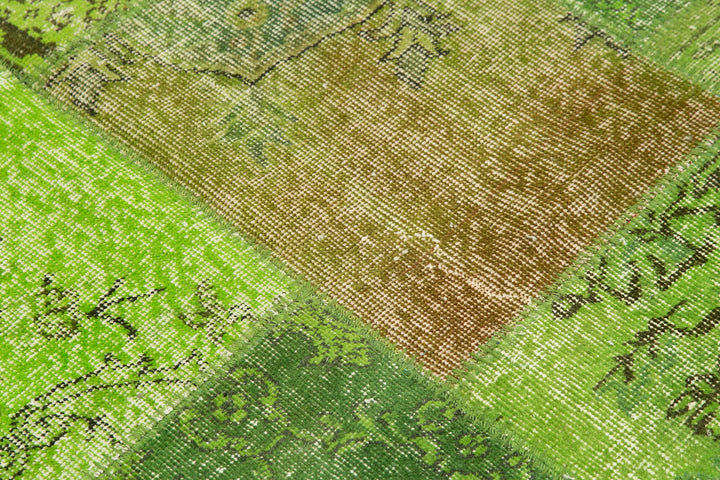 5x5 Green Round Patchwork Rug - 38699