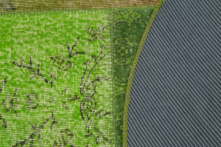 5x5 Green Round Patchwork Rug - 38699