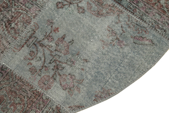 5x5 Grey Round Patchwork Rug - 38700