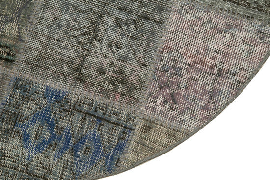 5x5 Grey Round Patchwork Rug - 38704