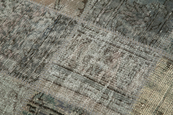 5x5 Grey Round Patchwork Rug - 38704