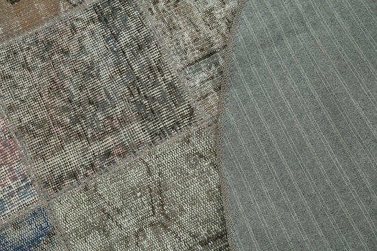 5x5 Grey Round Patchwork Rug - 38704
