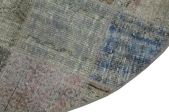 5x5 Grey Round Patchwork Rug - 38705