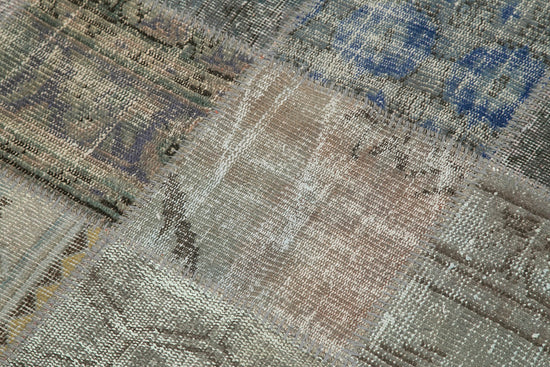 5x5 Grey Round Patchwork Rug - 38705