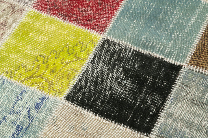 5x5 Multicolor Round Patchwork Rug - 38708