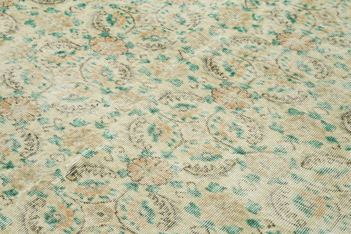 7x10 Beige Turkish Vintage Area Rug - 38729