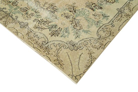 7x10 Beige Turkish Vintage Area Rug - 38790
