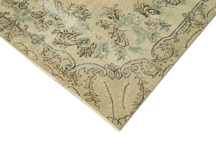 7x10 Beige Turkish Vintage Area Rug - 38790