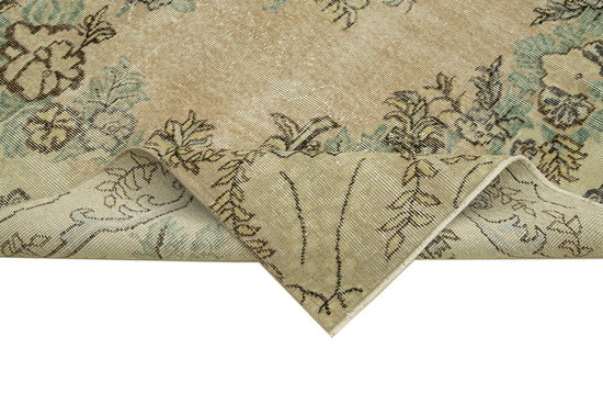 7x10 Beige Turkish Vintage Area Rug - 38790