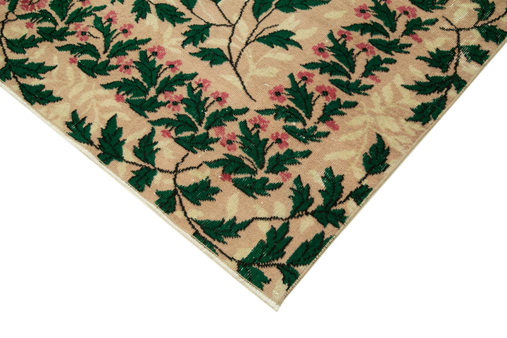 7x10 Beige Turkish Vintage Area Rug - 38792