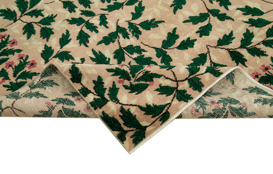 7x10 Beige Turkish Vintage Area Rug - 38792