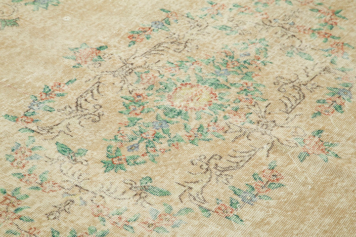 7x11 Beige Turkish Vintage Area Rug - 38815