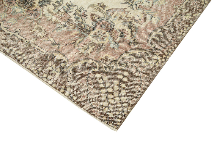 7x11 Beige Turkish Vintage Area Rug - 38822