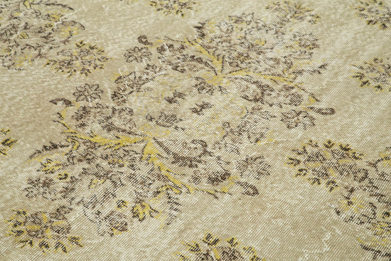 7x10 Beige Turkish Vintage Area Rug - 38824