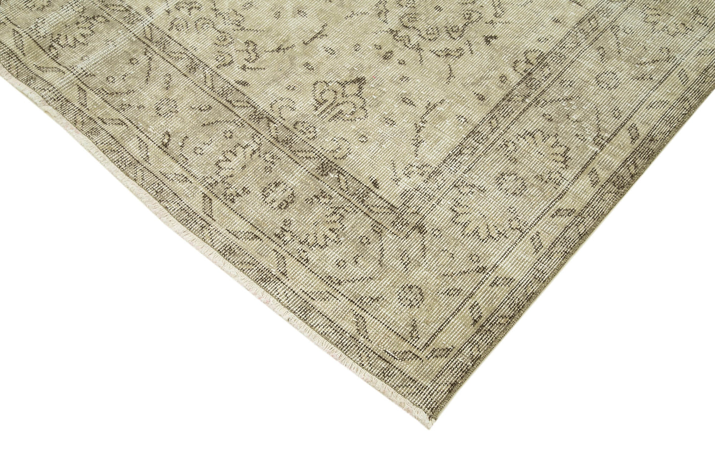 7x11 Beige Turkish Vintage Area Rug - 38829