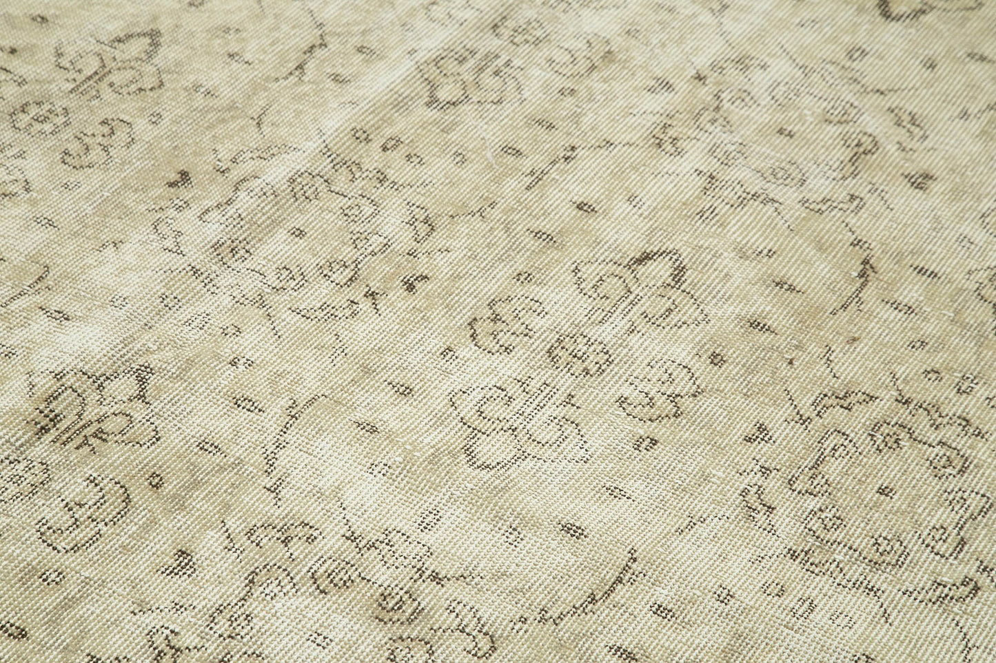 7x11 Beige Turkish Vintage Area Rug - 38829