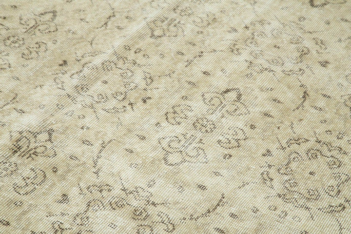 7x11 Beige Turkish Vintage Area Rug - 38829