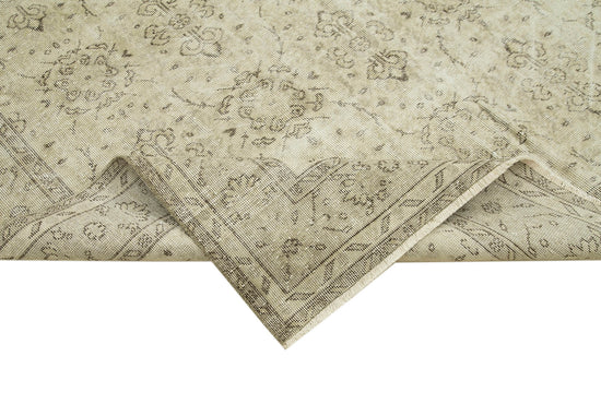 7x11 Beige Turkish Vintage Area Rug - 38829