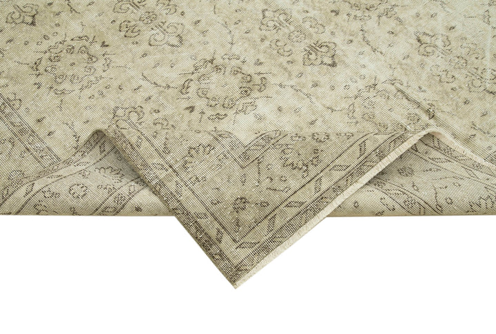 7x11 Beige Turkish Vintage Area Rug - 38829