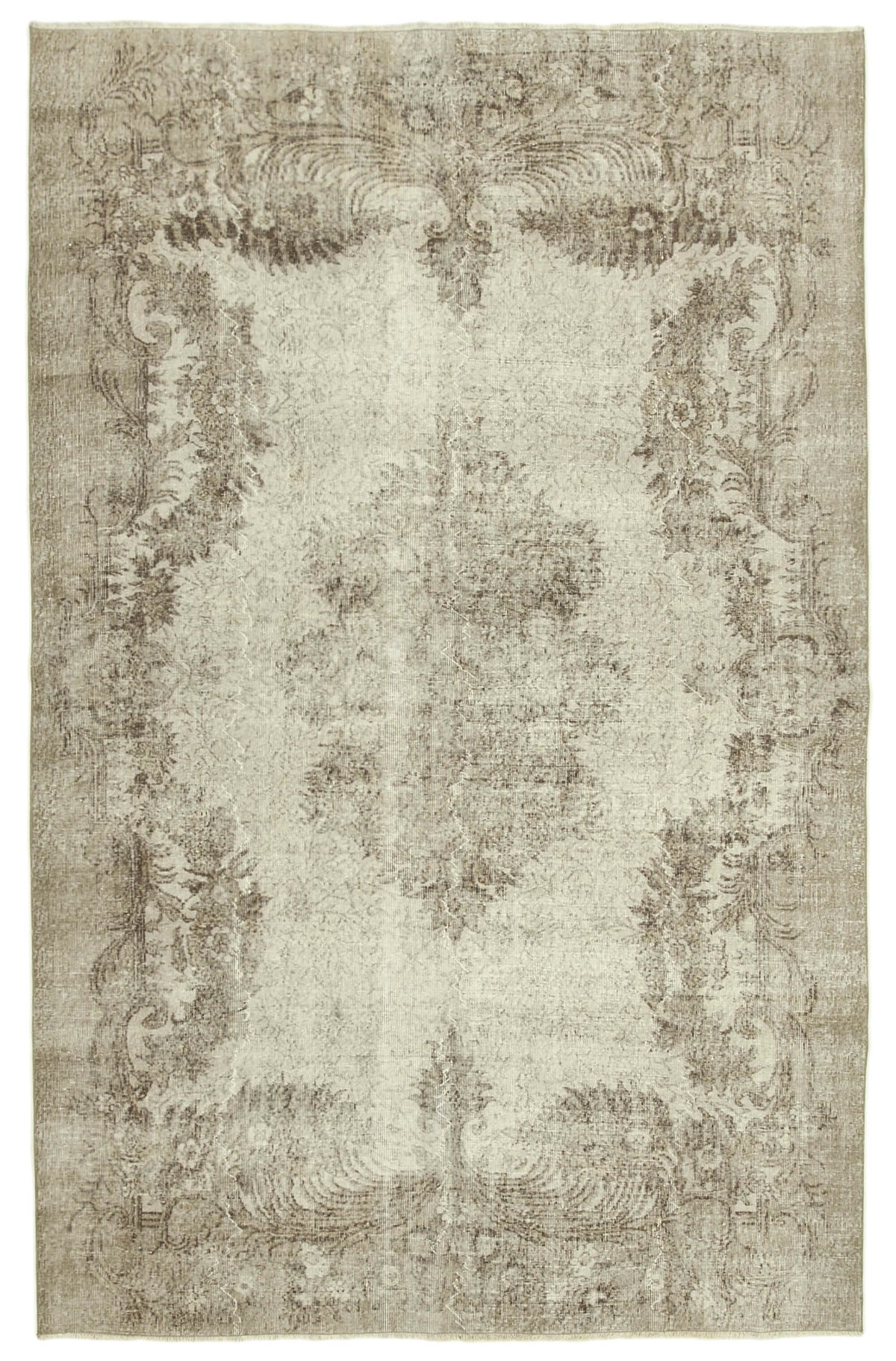 7x11 Beige Turkish Vintage Area Rug - 38833