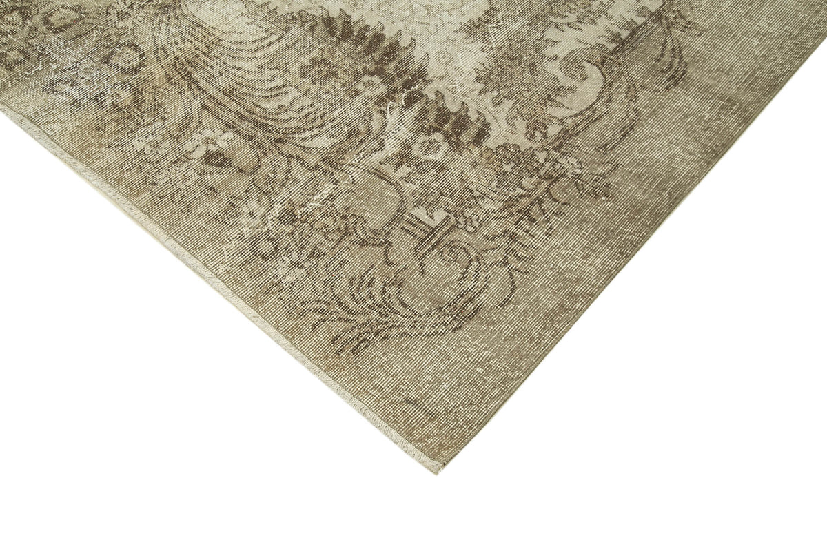 7x11 Beige Turkish Vintage Area Rug - 38833