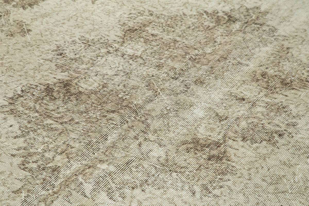 7x11 Beige Turkish Vintage Area Rug - 38833